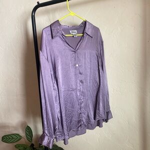 Purple Button-Up Blouse